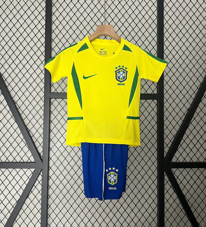 Brazil 2002 Home Shirt Kids Football Jersey Kids | Retrokick